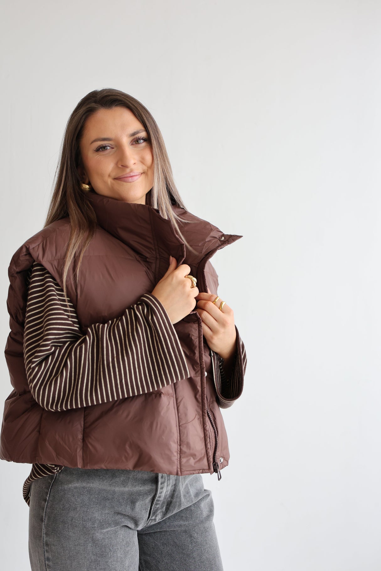 Brown Puffer Gilet